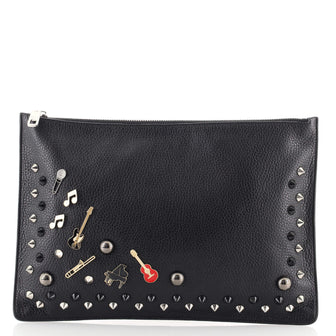 Dolce & Gabbana Zip Pouch Embellished Leather Medium