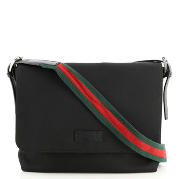 Gucci Web Strap Messenger Bag Techno Canvas Medium