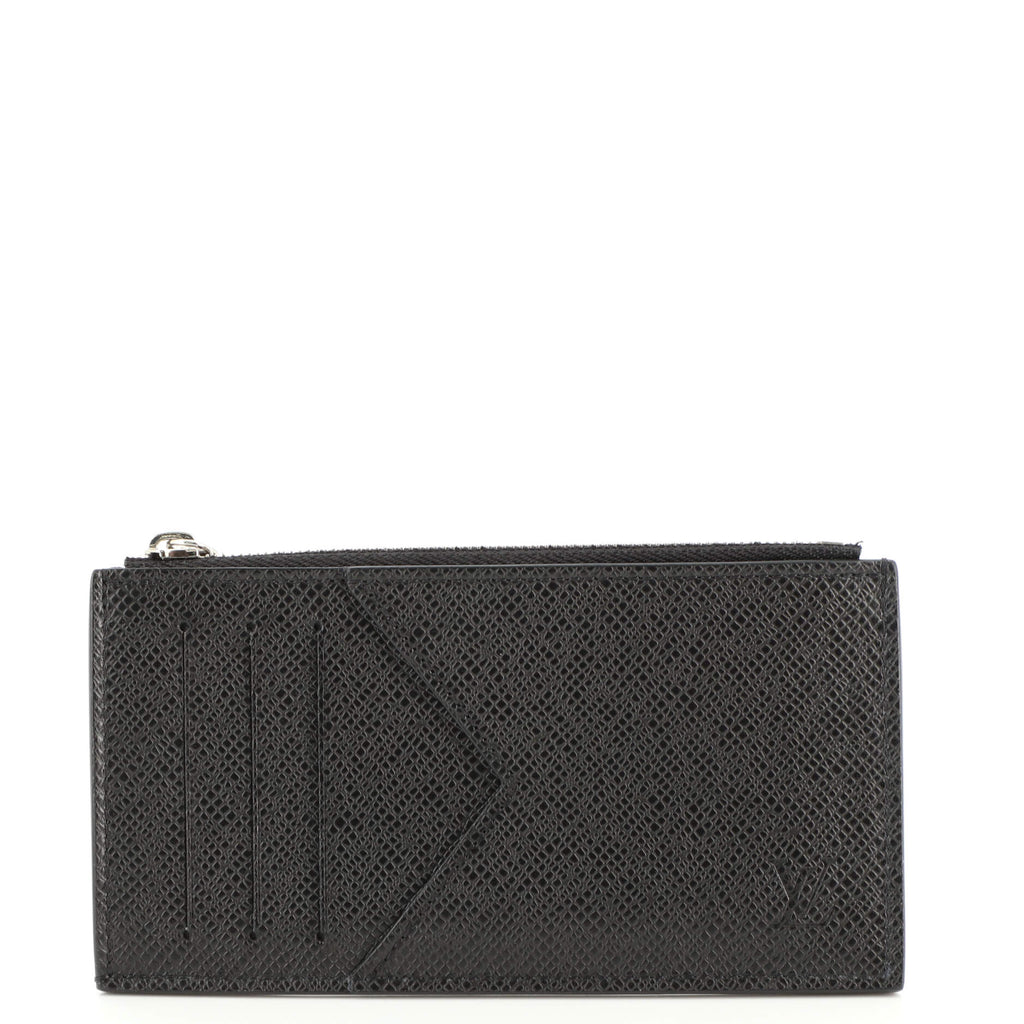 Louis Vuitton Coin Card Holder Taiga Leather Black 16699764
