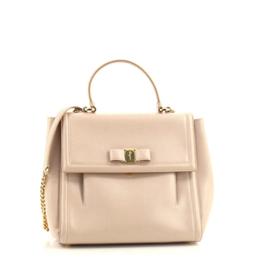 Salvatore Ferragamo Carrie Vara Shoulder Bag Leather Medium
