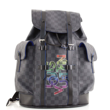 Louis Vuitton Christopher Backpack Limited Edition Interlinked Logo Damier Graphite PM