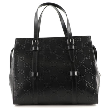 Gucci Tote Bag GG Embossed Perforated Leather