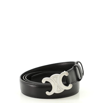 Celine Triomphe Belt Leather and Metal Thin