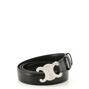 Celine Triomphe Belt Leather and Metal Thin