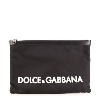 Dolce & Gabbana Logo Zip Pouch Nylon and Rubber Medium