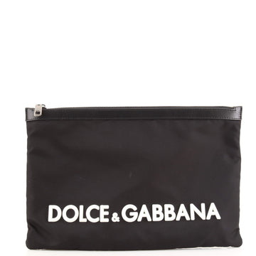Dolce & Gabbana Logo Zip Pouch Nylon and Rubber Medium