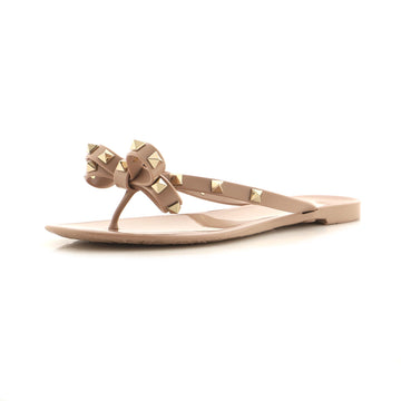 Valentino Women's Rockstud Bow Sandals Rubber