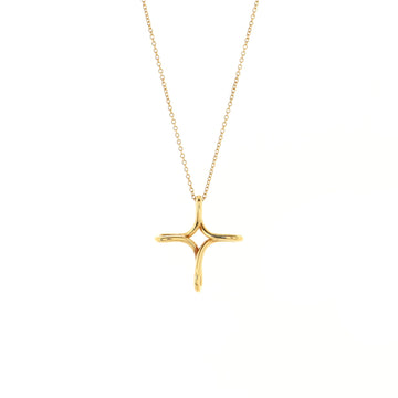 Tiffany & Co. Elsa Peretti Infinity Cross Pendant Necklace 18K Yellow Gold Small