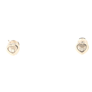 Chopard Happy Diamonds Heart Earrings 18K White Gold with Floating Diamond