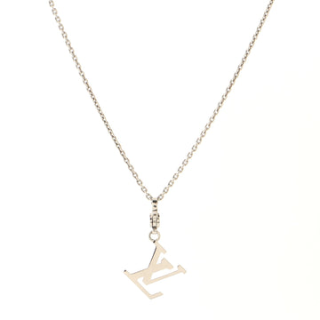 Louis Vuitton LV Pendant Necklace 18K White Gold