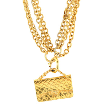 Chanel Multistrand Flap Bag Pendant Necklace Metal
