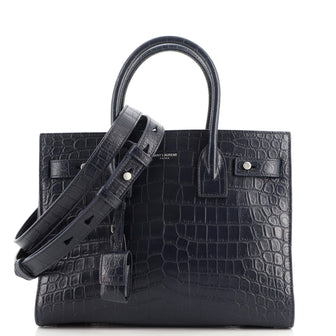 Saint Laurent Sac de Jour NM Bag Crocodile Embossed Leather Baby
