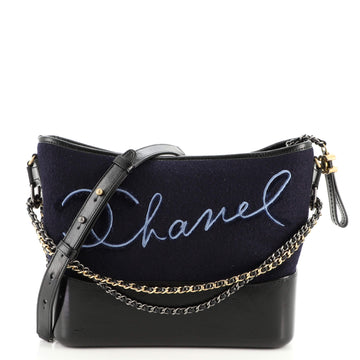 Chanel Paris-Hamburg Gabrielle Hobo Embroidered Wool and Calfskin Medium