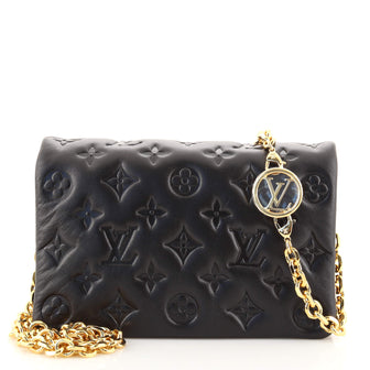 Louis Vuitton Black Monogram Embossed Pochette Coussin