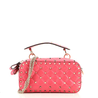 Valentino Rockstud Spike Camera Bag Quilted Leather Small