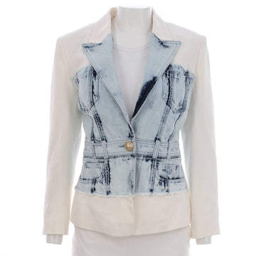 Balmain Women's Single Button Blazer Viscose and Denim