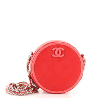 Chanel Color Pop Round Clutch with Chain Quilted Lambskin