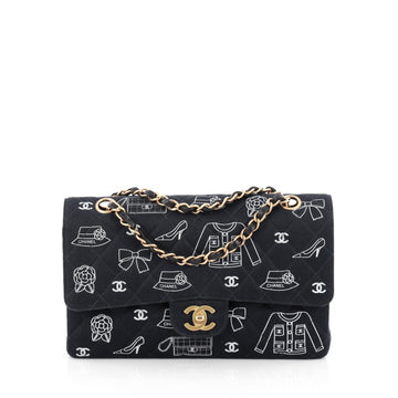 Chanel Icon Classic Double Flap Bag Quilted Canvas Medium