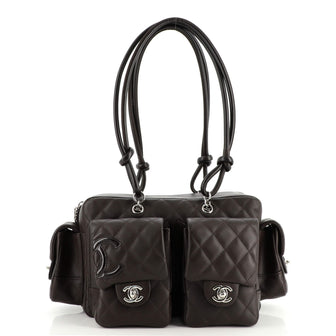 Chanel Cambon Multipocket Reporter Bag Quilted Lambskin Small