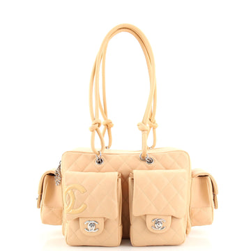 Chanel Cambon Multipocket Reporter Bag Quilted Lambskin Small