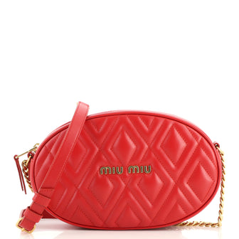Miu Miu Oval Crossbody Bag Quilted Leather Small