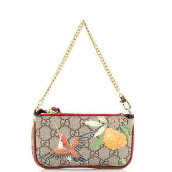 Gucci Zip Chain Bag Tian Print GG Coated Canvas Mini