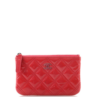 Chanel Classic O Case Pouch Quilted Patent Mini