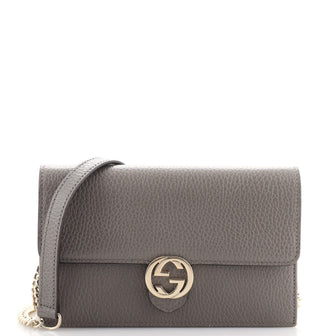 Gucci Interlocking Wallet on Chain (Outlet) Leather