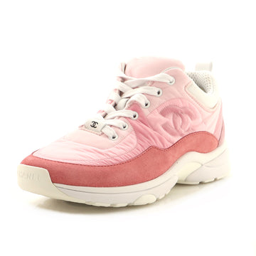 Chanel Women's CC Low-Top Sneakers Suede with Leather and Nylon