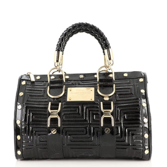 Versace Snap Out Of It Handbag Matelasse Patent Medium