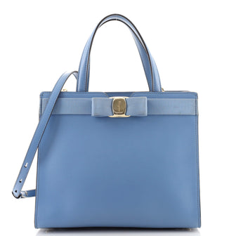 Salvatore Ferragamo Vara Bow Top Handle Convertible Tote Leather Medium