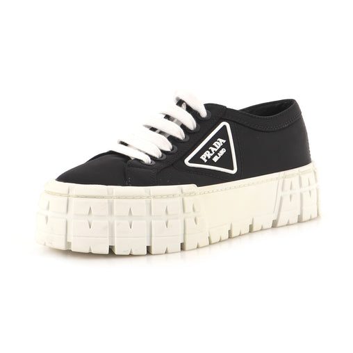 Prada Women's Double Wheel Platform Sneakers Nylon Black 1672491