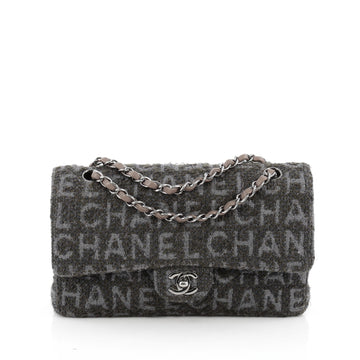 Chanel Classic Double Flap Bag Printed Quilted Tweed Medium green