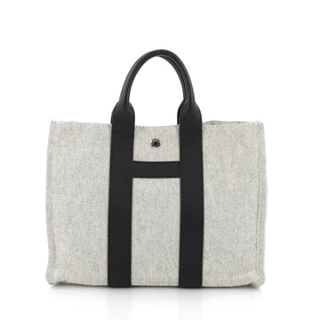 Hermes Sac Harnais Tote Toile and Leather PM White