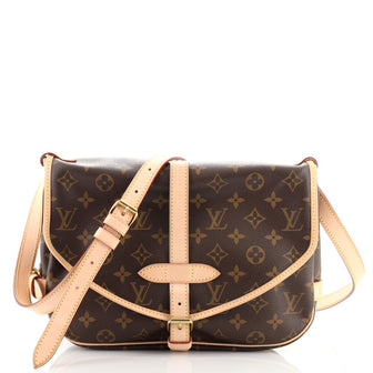 Louis Vuitton Saumur Handbag Monogram Canvas 30