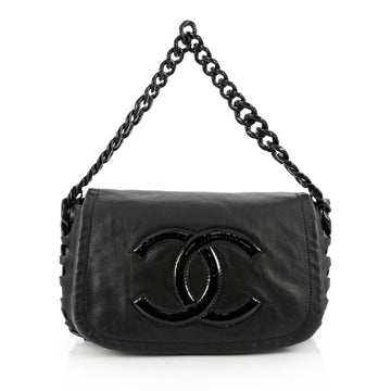 Chanel Resin Modern Chain Flap Bag Lambskin Medium black