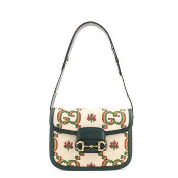 Gucci Horsebit 1955 Shoulder Bag GG Print Jacquard Small