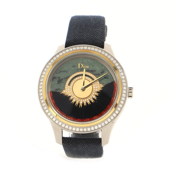Christian Dior VIII Grand Bal Wild Automatic Watch Stainless Steel and Denim with Diamond and Yellow Gold Bezel 36