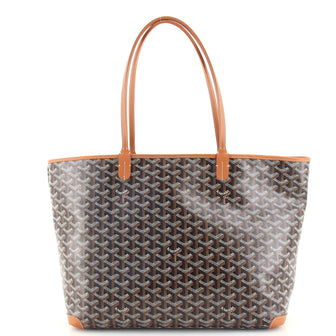 Goyard, Bags, New Maison Goyard Artois Mm Tote Canvas Black Tan Brown