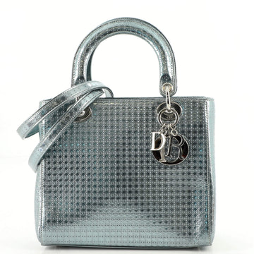 Christian Dior Lady Dior Bag Micro Cannage Metallic Calfskin Medium