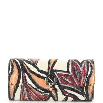 Salvatore Ferragamo Gancini Continental Wallet Printed Leather