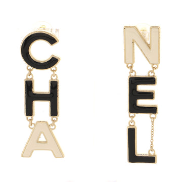 Chanel CHA-NEL Drop Earrings Metal with Enamel