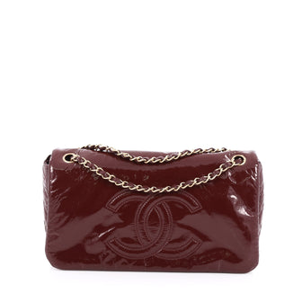 Chanel Rock and Chain Flap Bag Patent Vinyl Medium Red