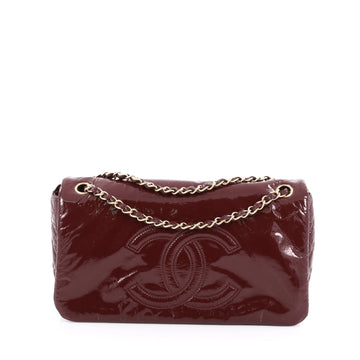 Chanel Rock and Chain Flap Bag Patent Vinyl Medium Red