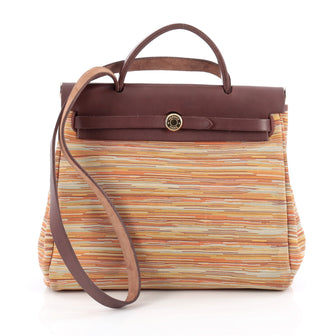 Hermes Herbag Vibrato and Leather PM Brown