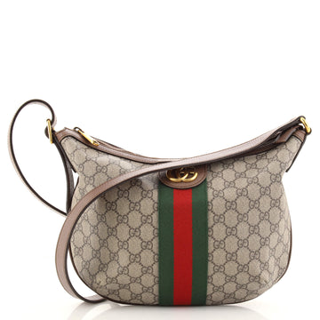 Gucci Ophidia Half Moon Hobo GG Coated Canvas Small