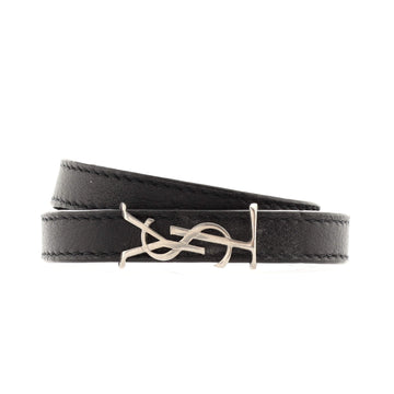 Saint Laurent Opyum Double Wrap Bracelet Leather