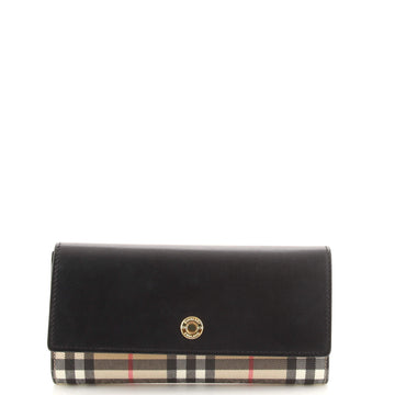 Burberry Halton Continental Wallet Vintage Check Canvas and Leather Long