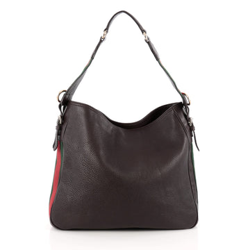 Gucci Heritage Web Hobo Leather Medium Brown