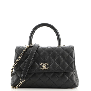Chanel Coco Top Handle Bag Quilted Caviar Mini
